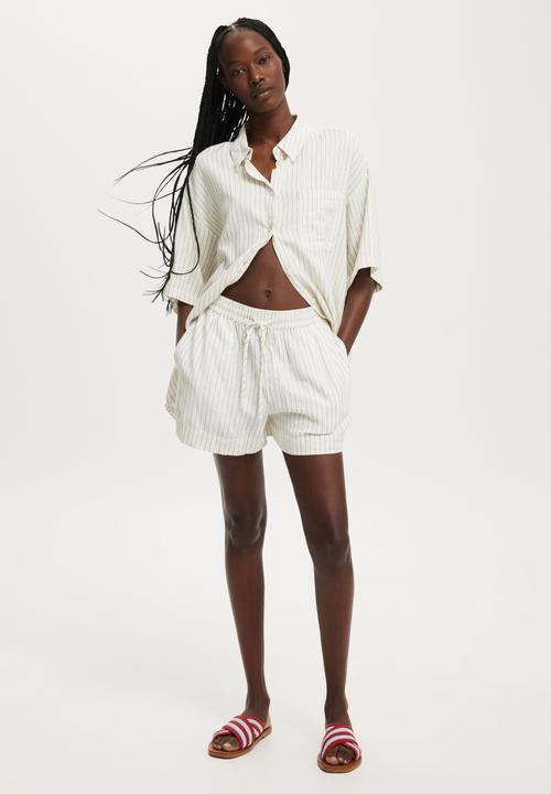 Cotton On - Haven Short Sleeve Shirt - Dahna Pinstripe
