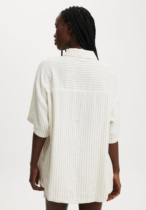 Cotton On - Haven Short Sleeve Shirt - Dahna Pinstripe