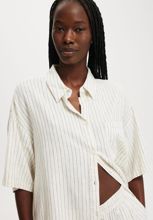 Cotton On - Haven Short Sleeve Shirt - Dahna Pinstripe