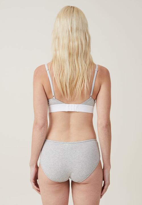 Cotton On - Organic cotton rib boyleg brief - mid grey marle