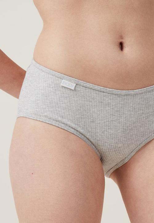Cotton On - Organic cotton rib boyleg brief - mid grey marle