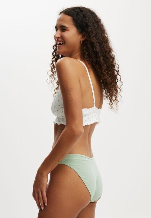 Cotton On - Organic cotton rib bikini brief - washed mint