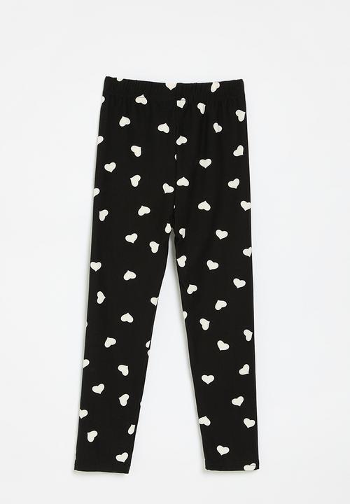 Pop Candy - Heart print leggings - black