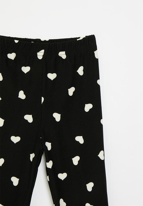 Pop Candy - Heart print leggings - black
