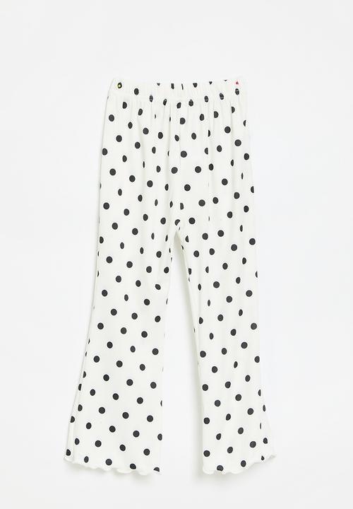 Pop Candy - Polka dot bootleg pants - black & white