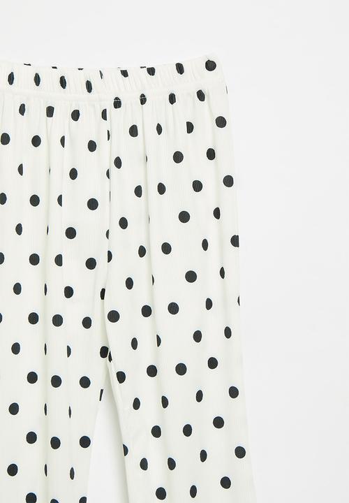 Pop Candy - Polka dot bootleg pants - black & white