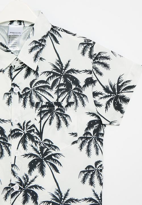 Pop Candy - Resort shirt - white & black 