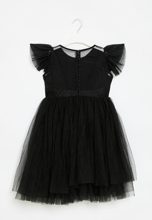 Pop Candy - Cap sleeve mesh dress - black