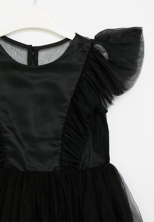 Pop Candy - Cap sleeve mesh dress - black