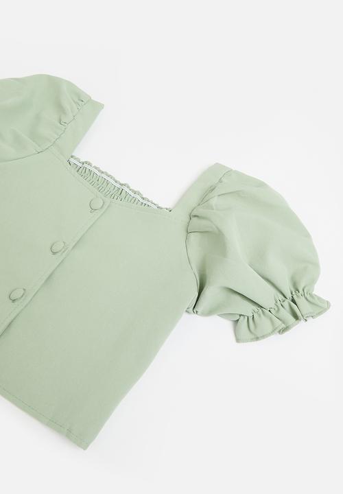 Pop Candy - Puff sleeve & bottom set - green