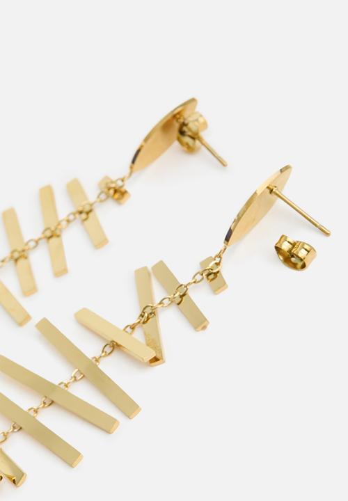 Zoe on Trend - Bamboo designer drop earring - gold