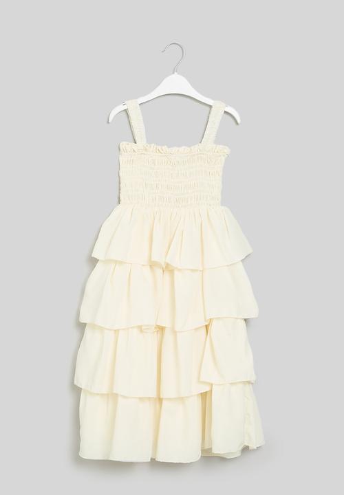 Pop Candy - Tiered dress - off white