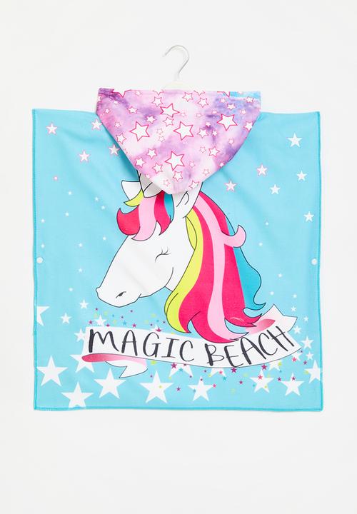 Pop Candy - Hooded beach towel-blue & pink