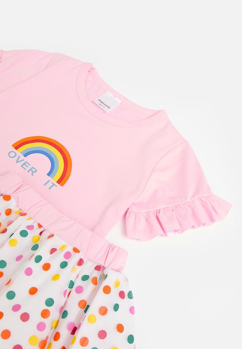 Pop Candy - Printed tee & tulle skirt set - pink