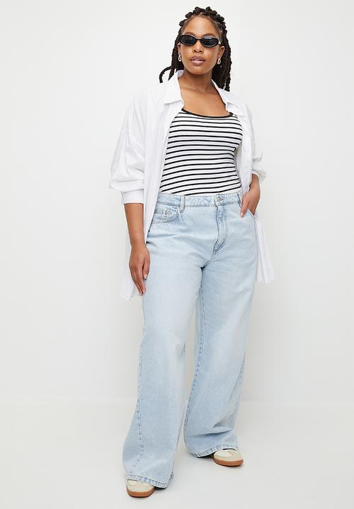 Cotton On - Plus Relaxed Wide Jean - Pearl Blue