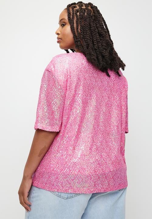 MILLA - Sequin T-shirt top - sweet pink