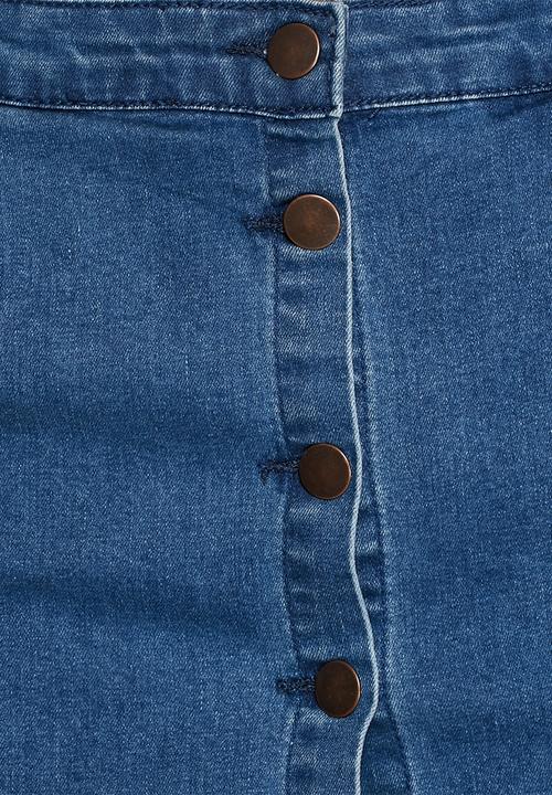 Glamorous - Denim Button Midi Skirt