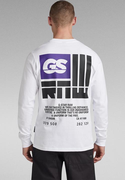 G-STAR - GS RAW back gr r t l\s Dry jersey o - white