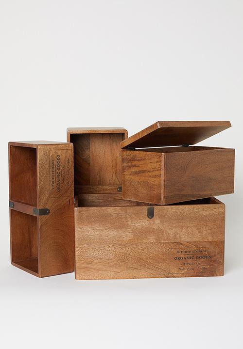 H&M - Lidded wooden box - brown