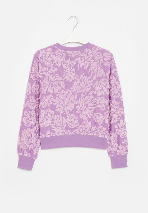 Converse - Cnvg floral jacquard crew neck - grape fizz