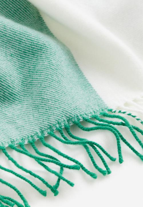 H&M - Wool-blend blanket - green & checked