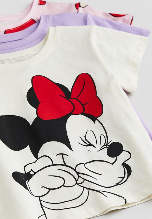 H&M - 3 pack printed jersey tops - light purple minnie mouse