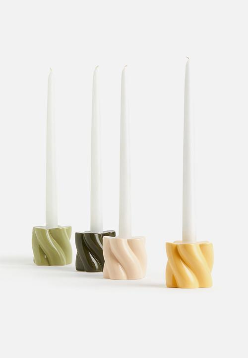 H&M - Stoneware candlestick - pistachio green