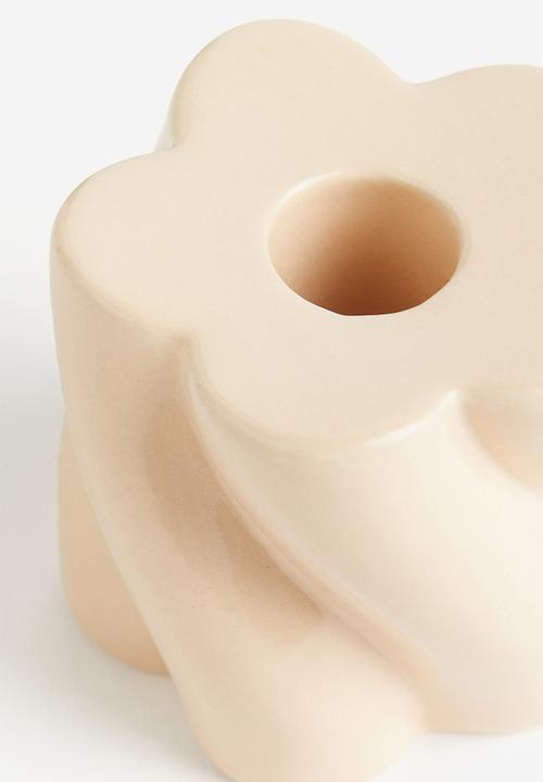 H&M - Stoneware candlestick - light beige