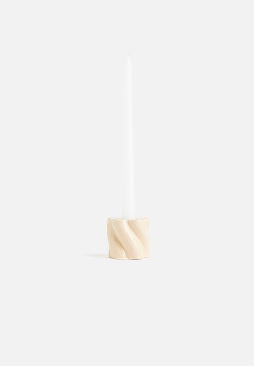 H&M - Stoneware candlestick - light beige
