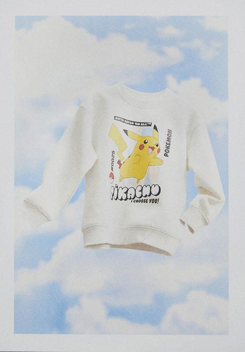 H&M - Oversized printed sweatshirt - light grey marl pokémon 