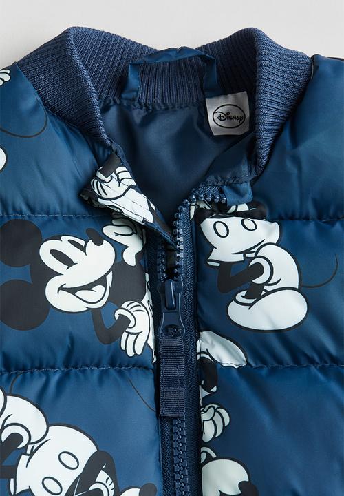 H&M - Patterned puffer gilet - dark blue