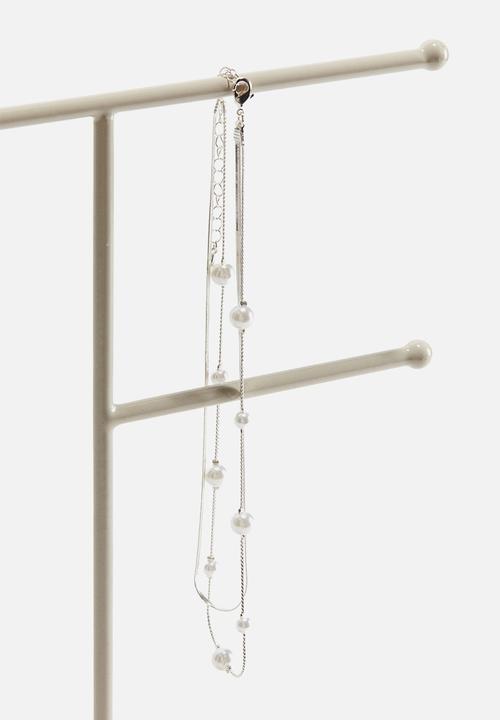 H&M - Metal jewellery stand - light beige