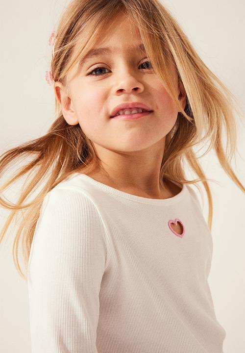 H&M - Ribbed jersey top - white