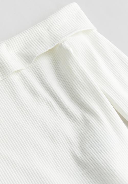H&M - Ribbed off-the-shoulder top - white