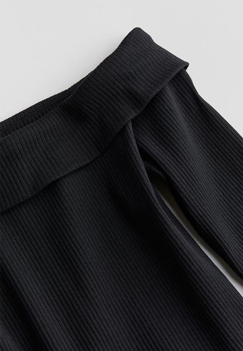 H&M - Ribbed off-the-shoulder top - black