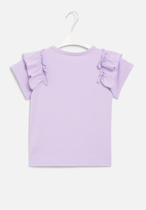 Pop Candy - Ruffle sleeve tee - purple