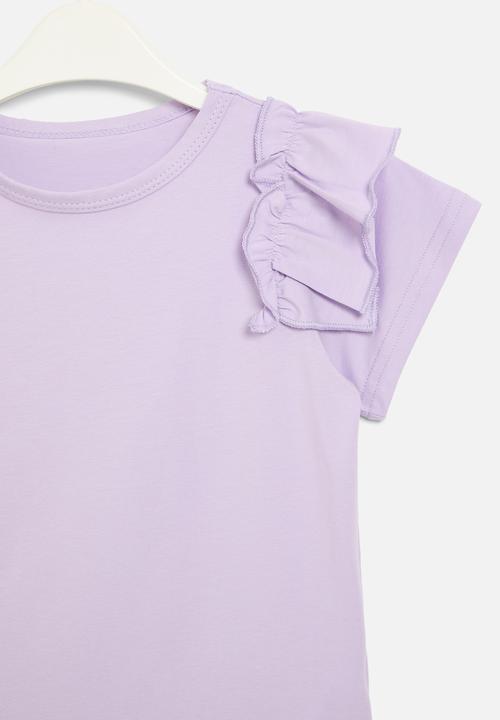 Pop Candy - Ruffle sleeve tee - purple
