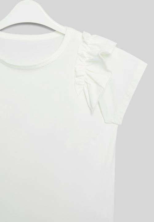 Pop Candy - Ruffle sleeve tee - white