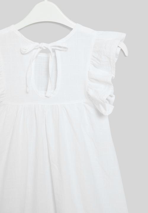 Pop Candy - Frilled sleeve dress - white