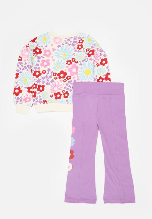 Converse - Cnvg printed crew & legging se - grape fizz