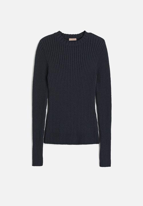 H&M - Rib-knit top - dark grey