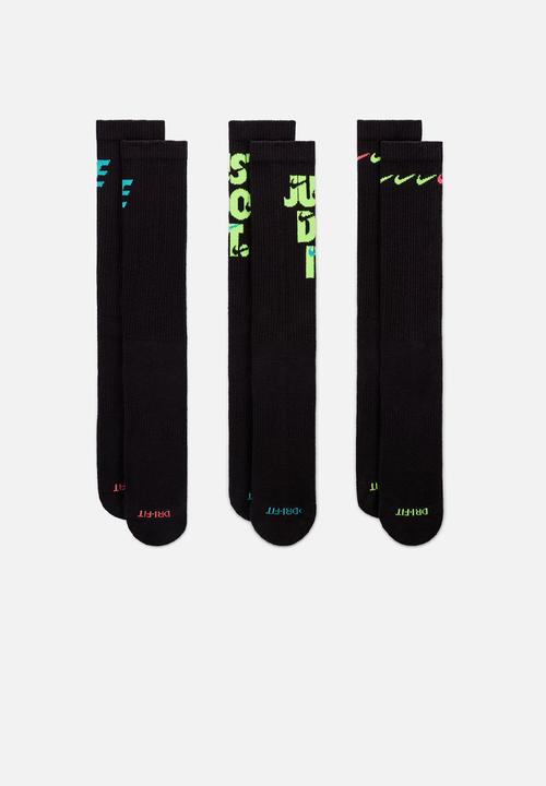 Nike - Nike Everyday Plus Cushioned Crew Socks (3 Pairs) - black