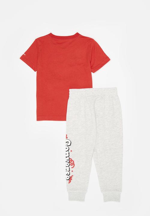 Converse - Cnvb squiggle s/s tee + jogger - grey heather