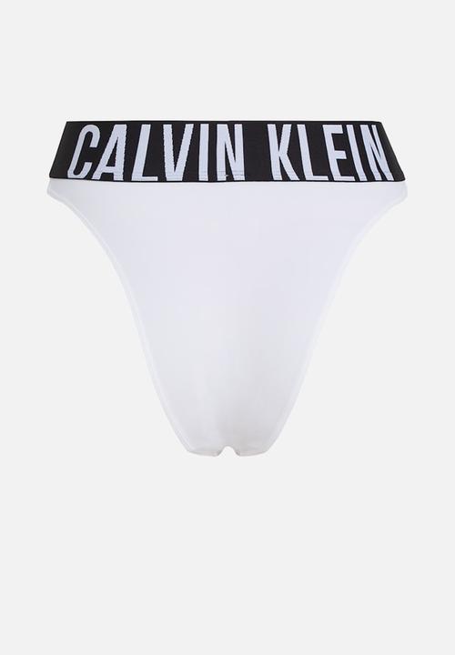 Calvin Klein - High leg tanga logo - white