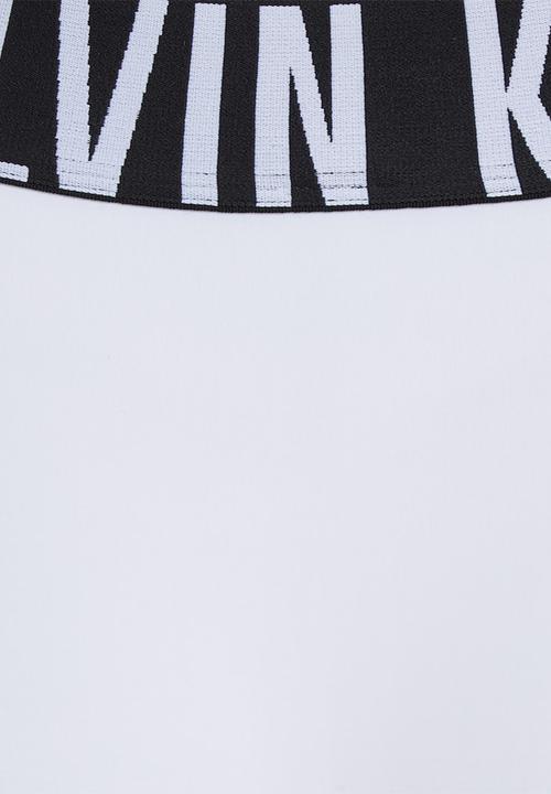 Calvin Klein - High leg tanga logo - white