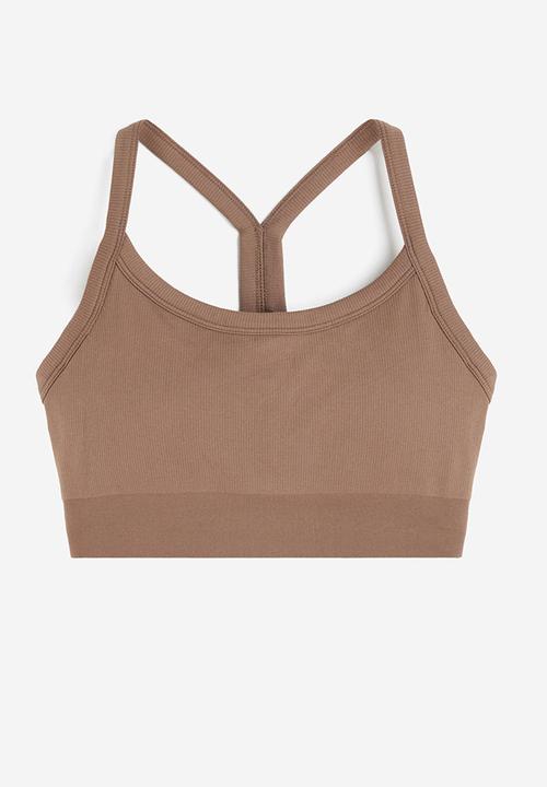 H&M - Drymove™ seamless medium support sports bra - brown