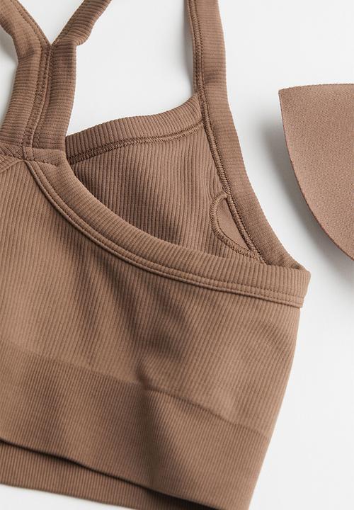 H&M - Drymove™ seamless medium support sports bra - brown