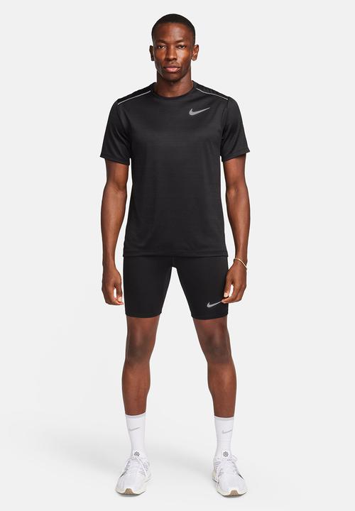 Nike - Dri-FIT Brief-Lined Running 1/2-Length Tights - black/reflective silv