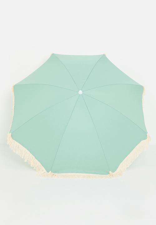 H&S - Tassel trim beach umbrella - green