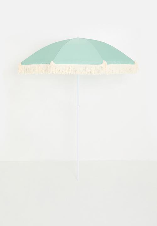 H&S - Tassel trim beach umbrella - green